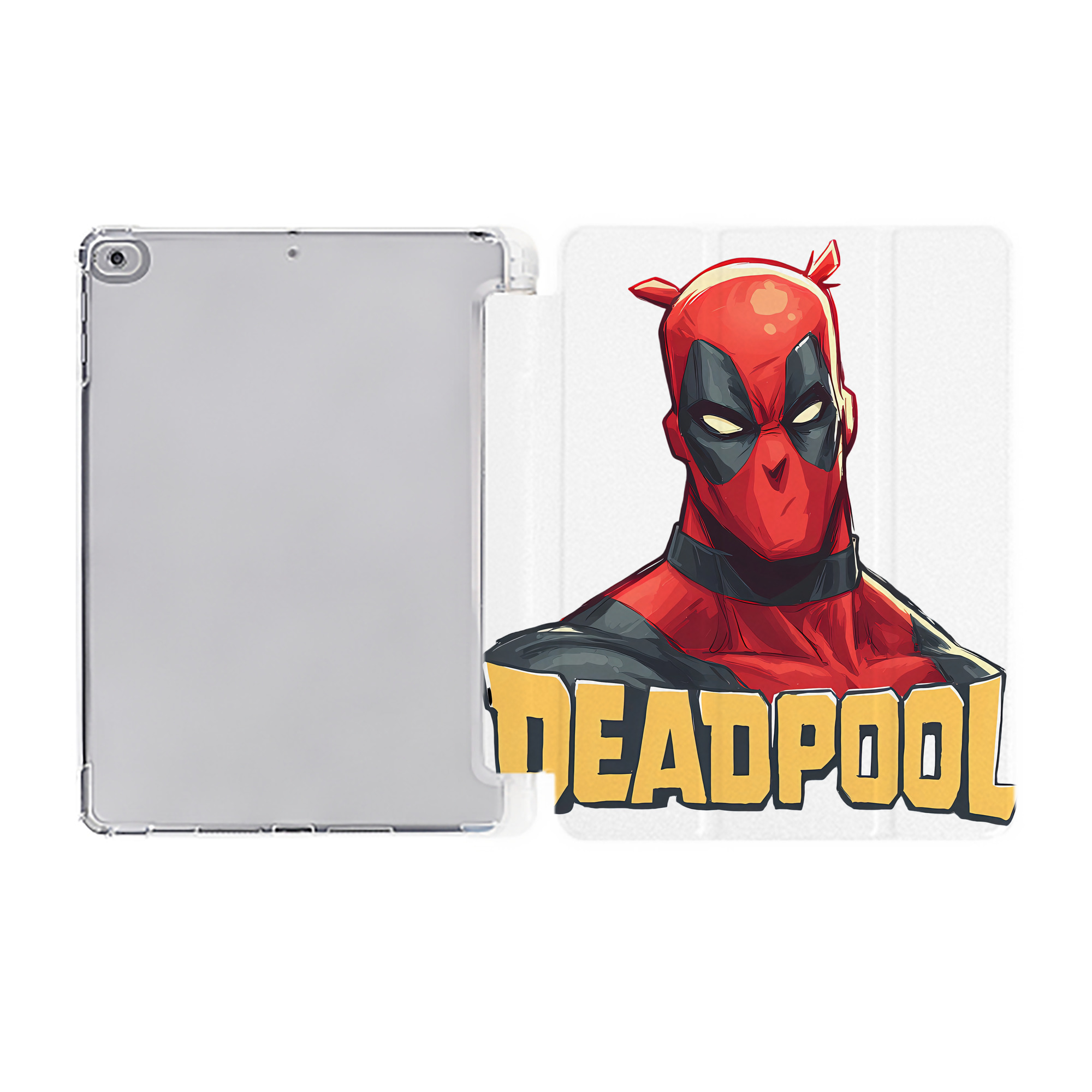 （画像用） Deadpool デッドプール IPad ケース ペン収納付き 三つ折りスタンド PUレザー×シリコン 対応機種9.5/10.5/10.9インチ